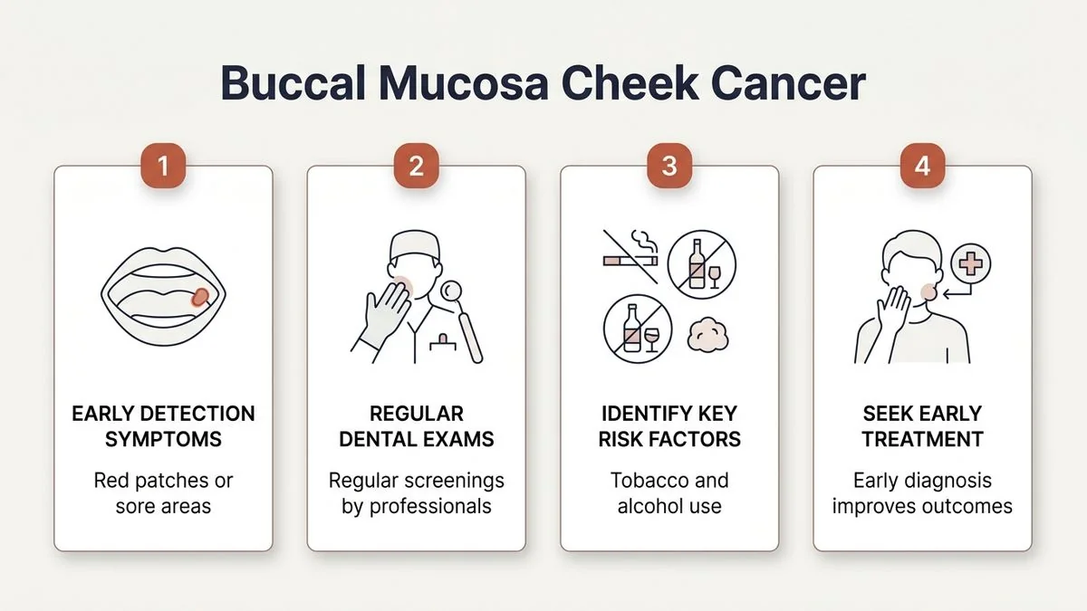 buccal mucosa cheek cancer symptoms surgery and recovery — key facts infographic