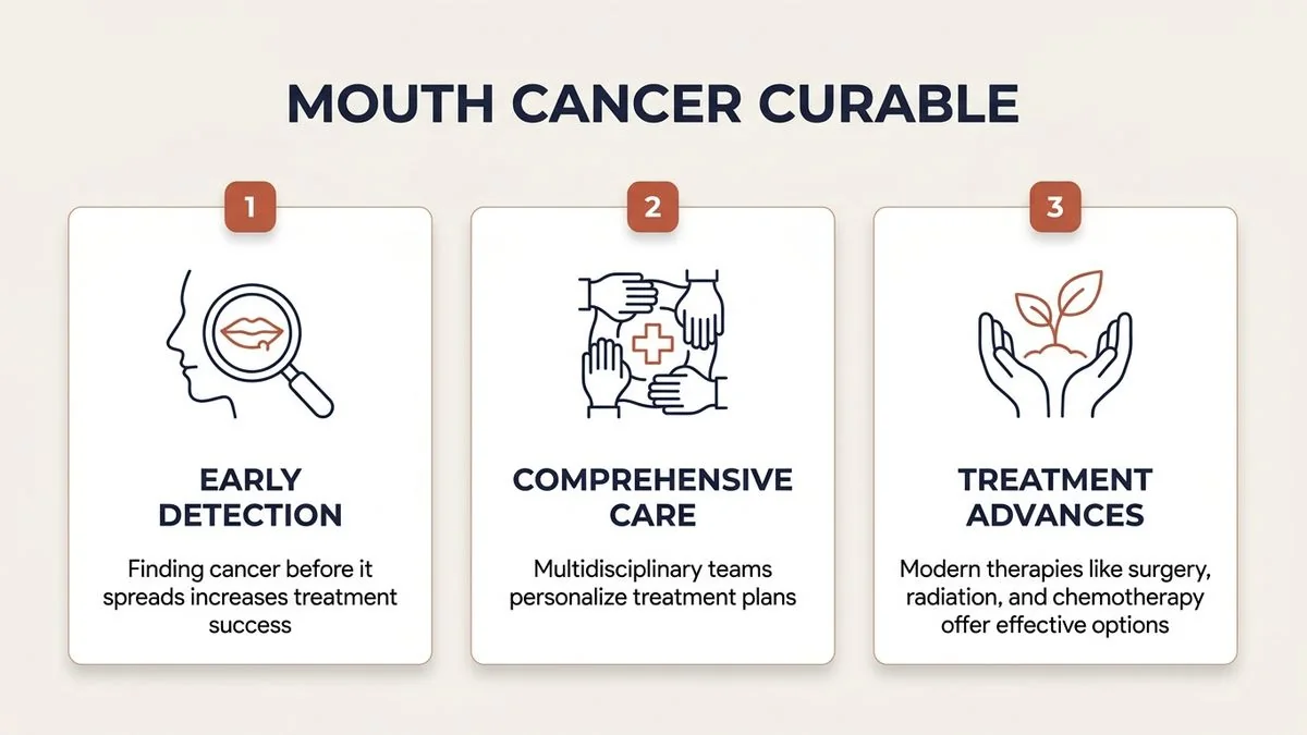 is mouth cancer curable survival and outlook — key facts infographic