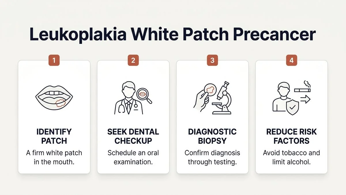 leukoplakia white patch in mouth is it precancer when to worry — key facts infographic