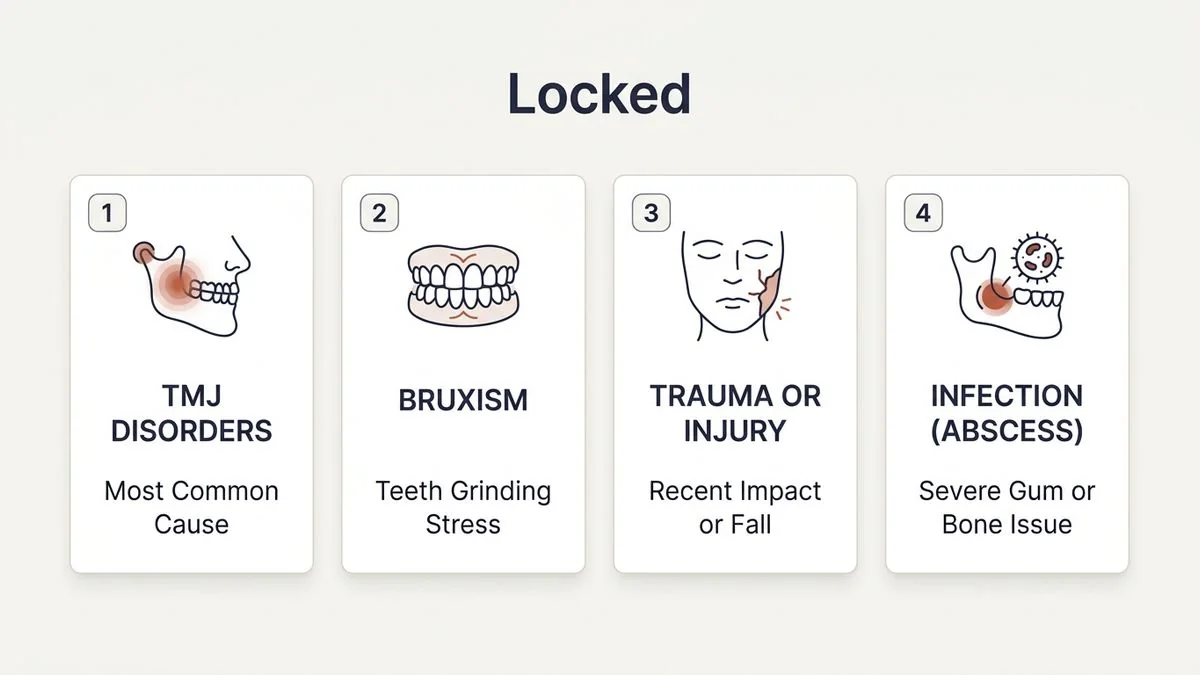locked jaw causes and when to see a surgeon — key facts infographic