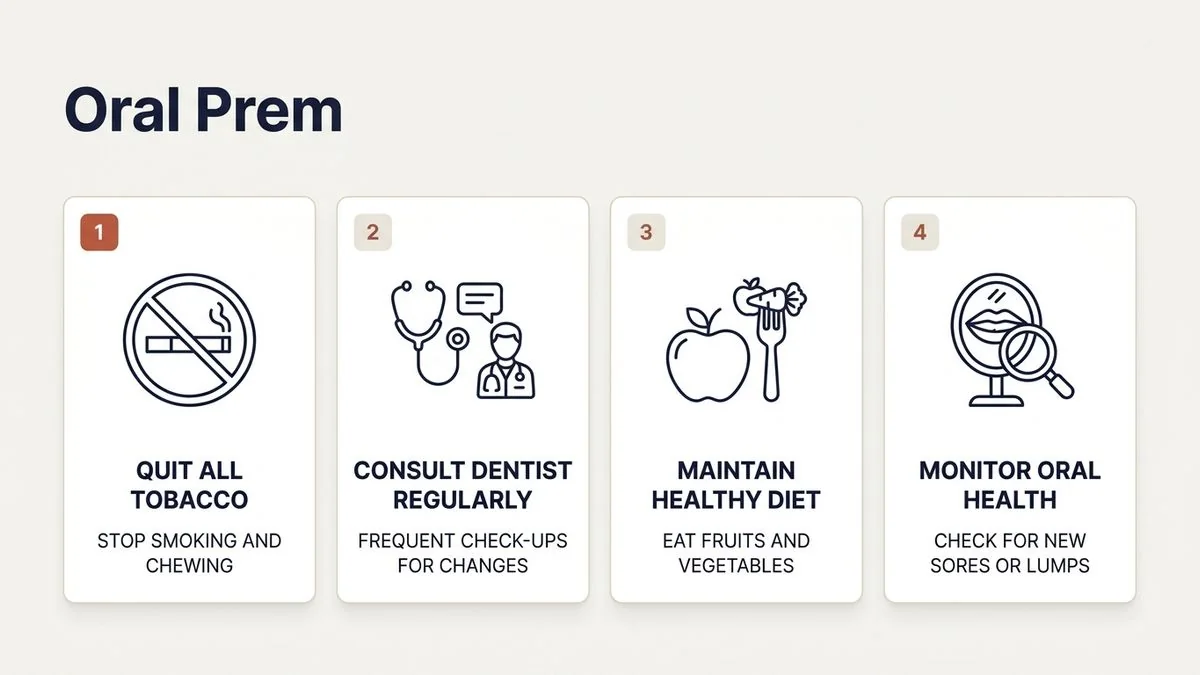 quitting tobacco after an OPMD oral pre-cancer diagnosis practical guide — key facts infographic