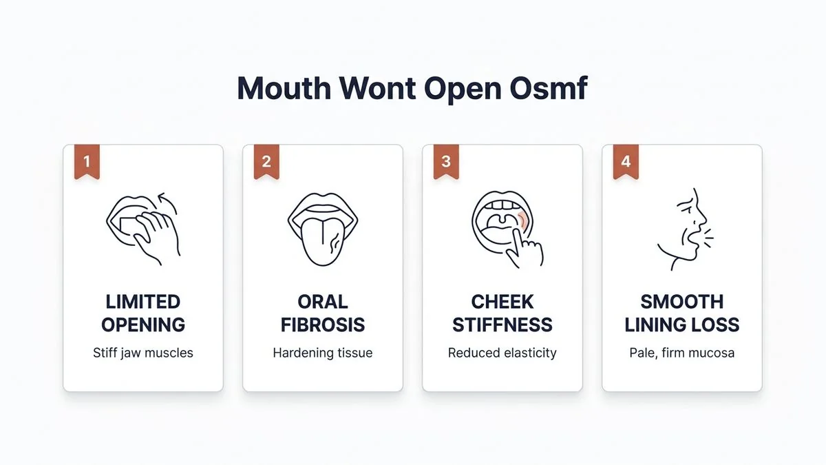 Oral submucous fibrosis treatment steps — key facts infographic